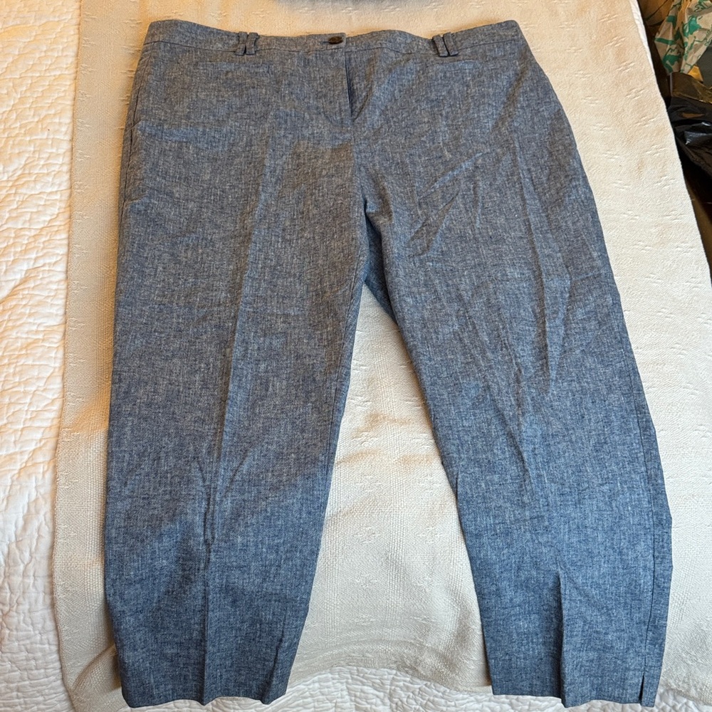 Ann Taylor Chambray Linen Trousers